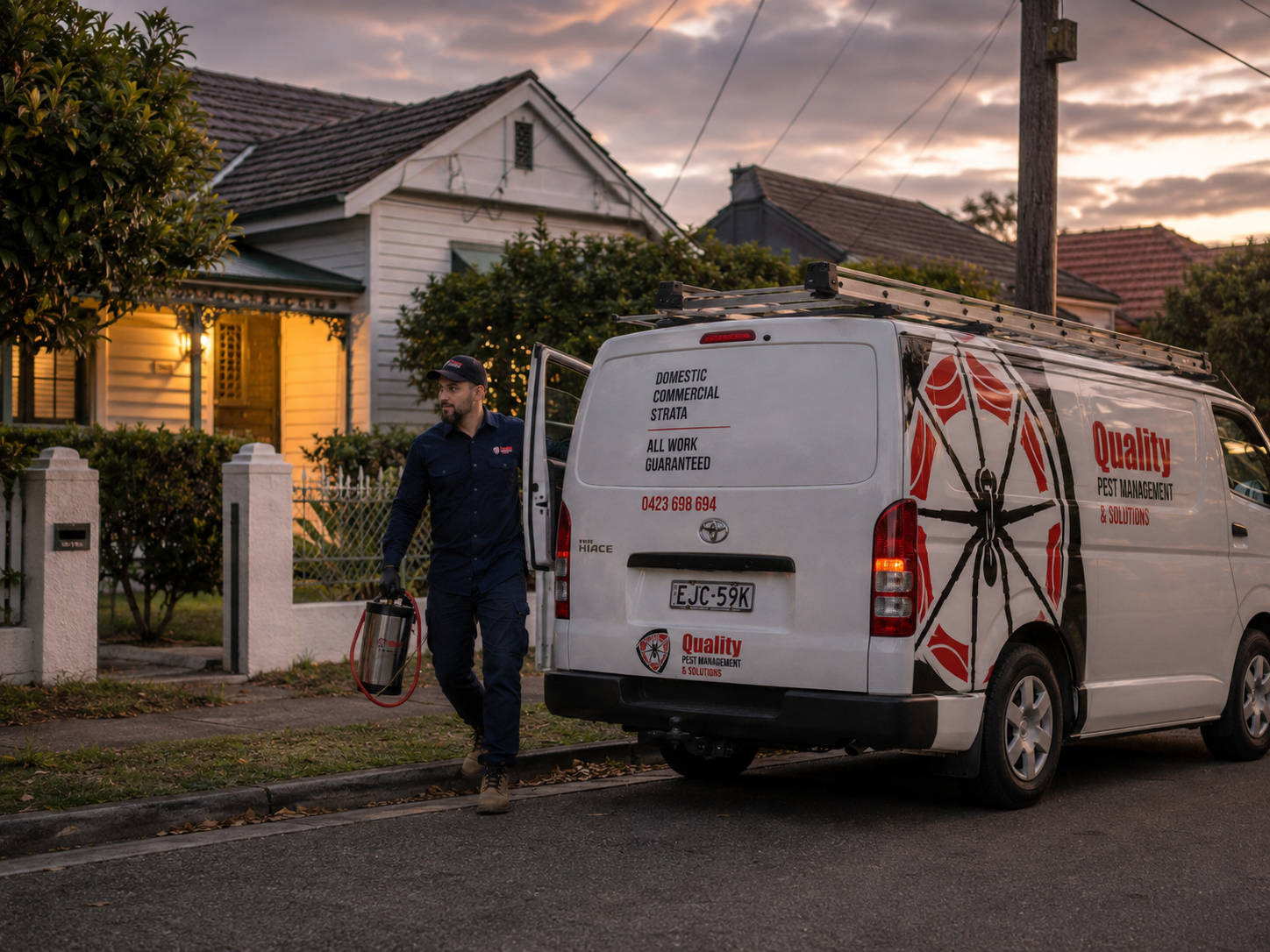 Quality Pest Management technician on a job in Sydney's inner west