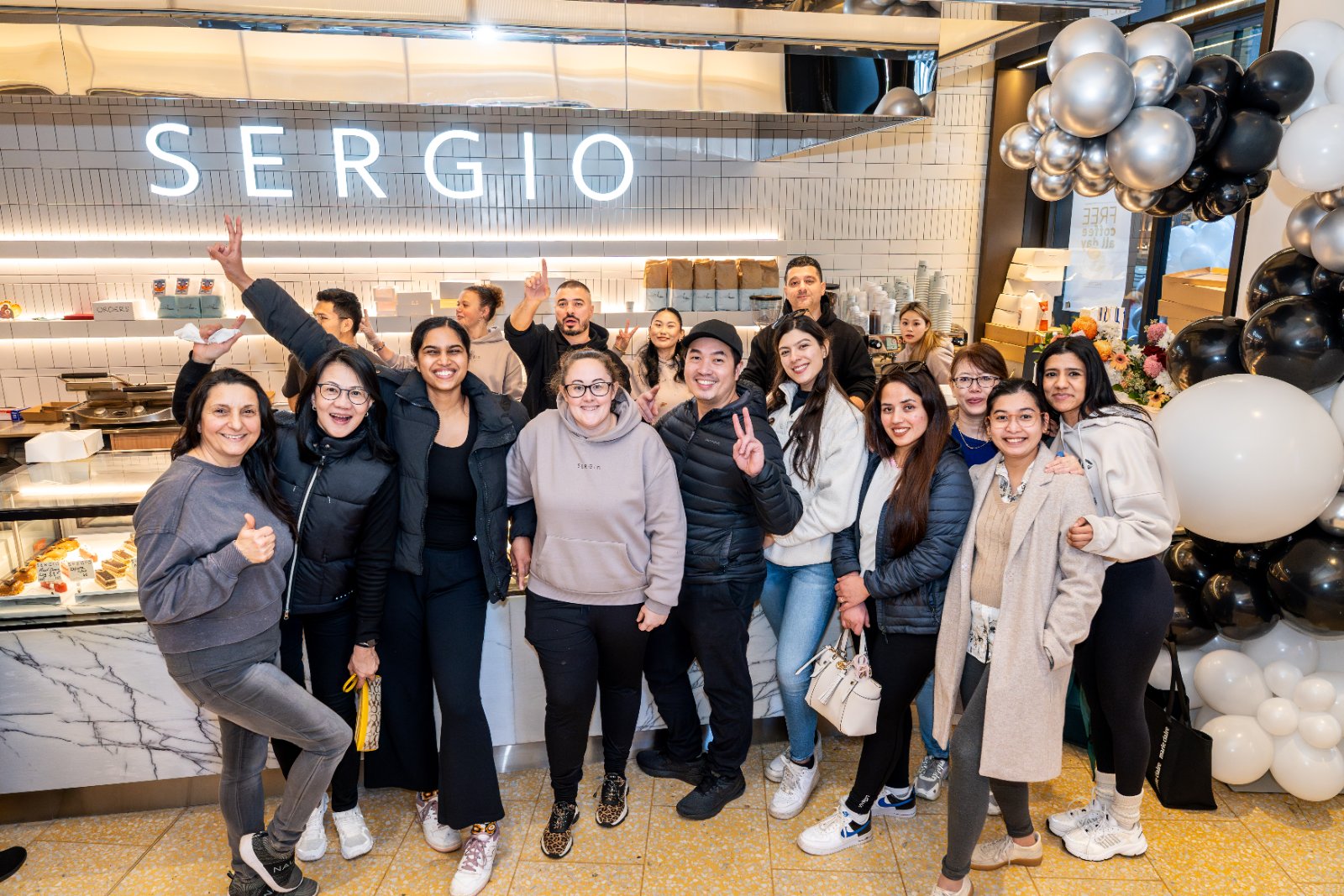 Customers at the Sergio Patisserie counter, Barangaroo