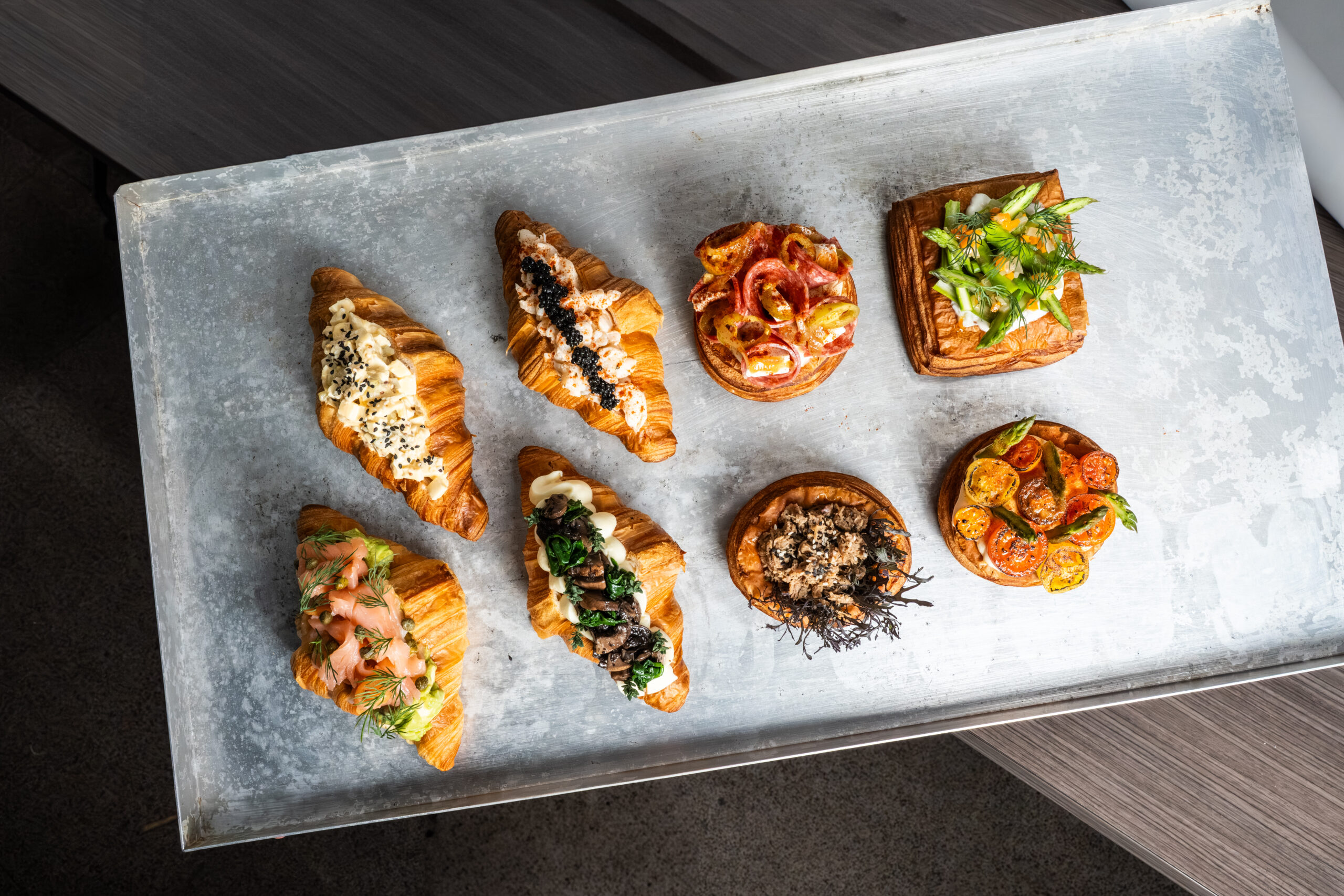 Savoury croissants and tarts at Sergio Patisserie Sydney Fish Market